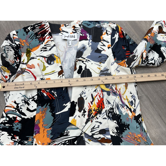 Joseph Ribkoff Size 10 Multi Color Paint Splatter Art to Wear Blazer Jacket - Picture 9 of 11
